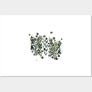 Green Abstract Foliage Watercolor Pattern Posters and Art